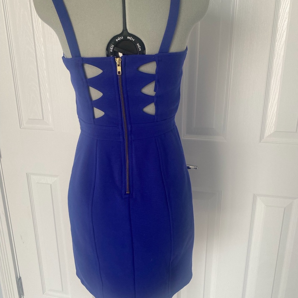 Sparkle and Fade Women's Blue Cutout Tank Dress Adjustable Straps Size S